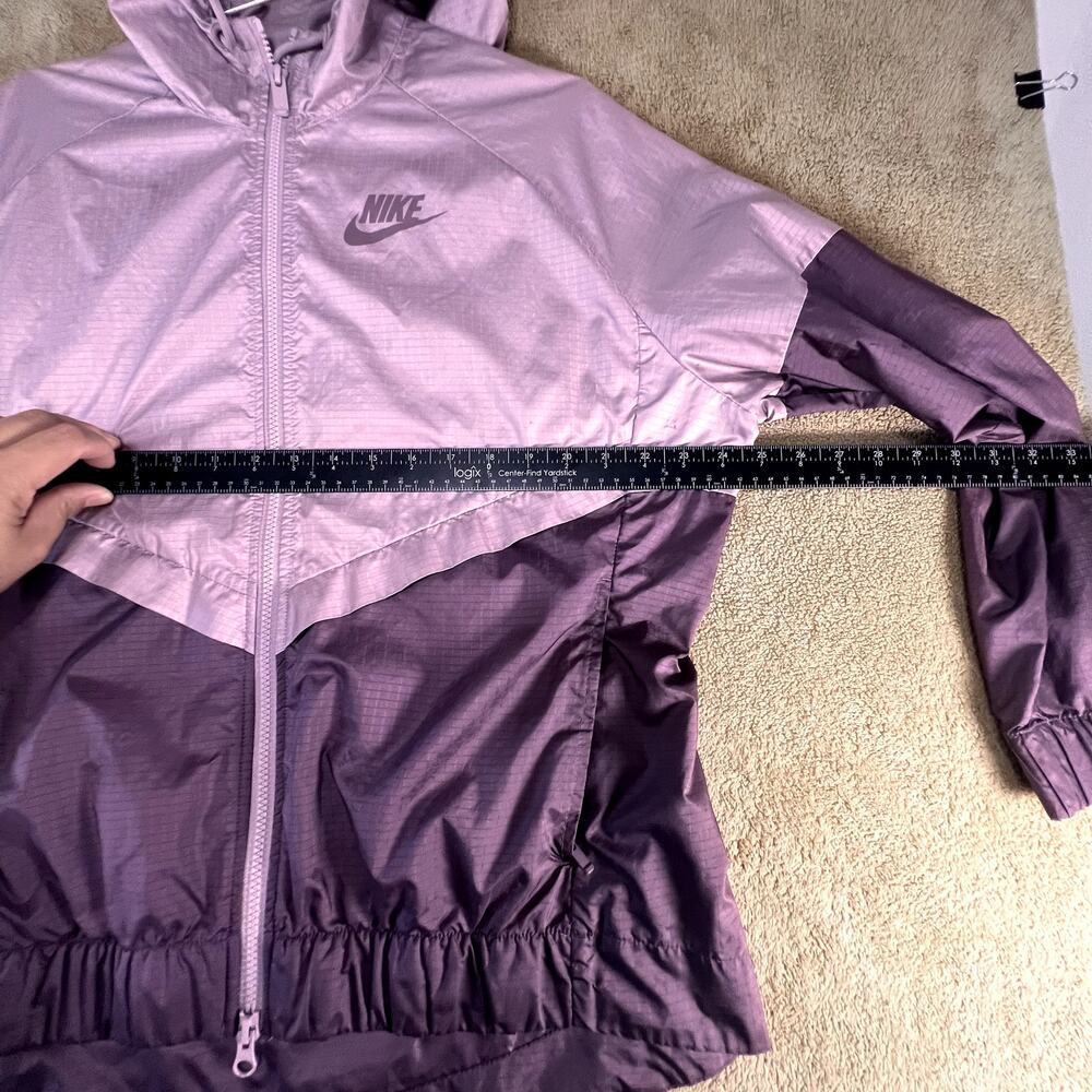 NikeWomans Sportswear Hooded Wind Runner Jacket, 2 Toned Purple Plum Size: XL - Picture 9 of 14